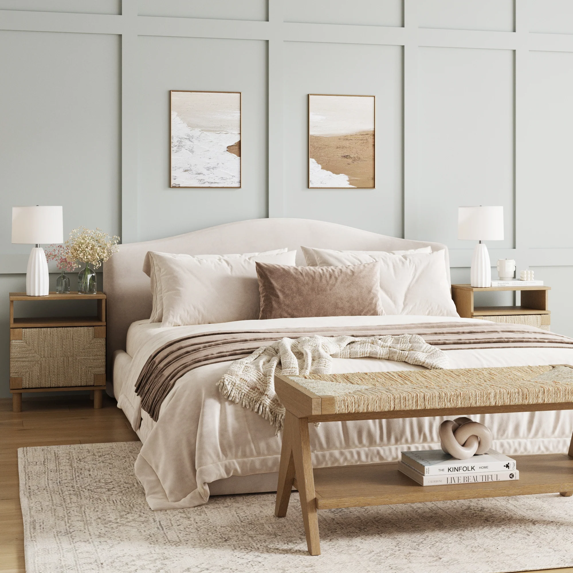 Boho Bedroom Set Light Brown - Image 2