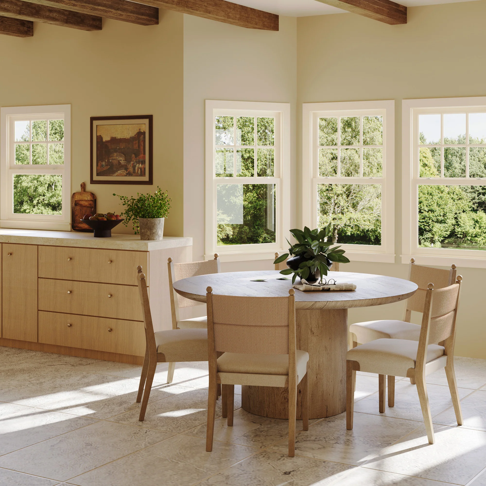 Boho Natural Flax & Seagrass Dining Chair - Image 3