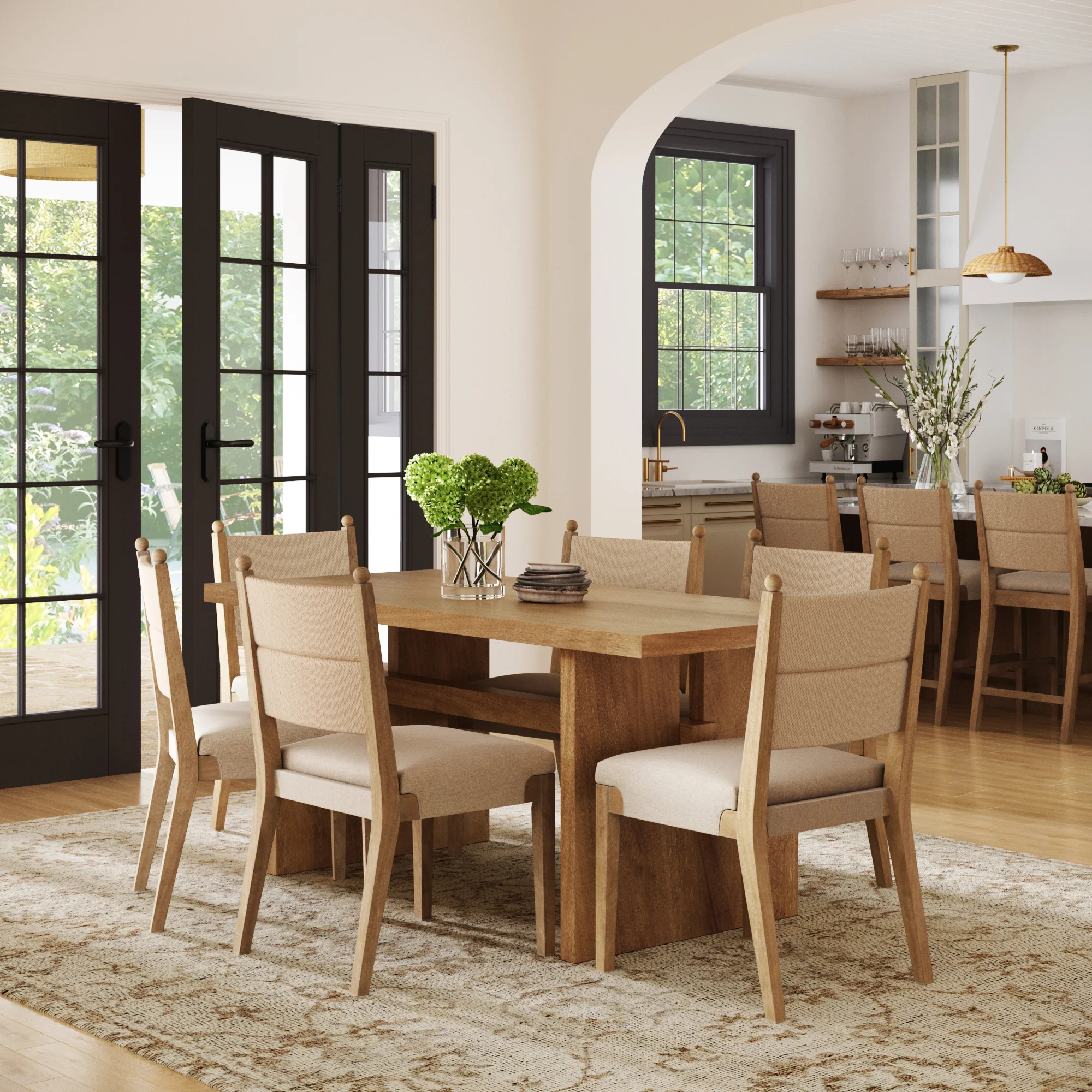 Boho Natural Flax & Seagrass Dining Chair (Set of 6) - Image 2