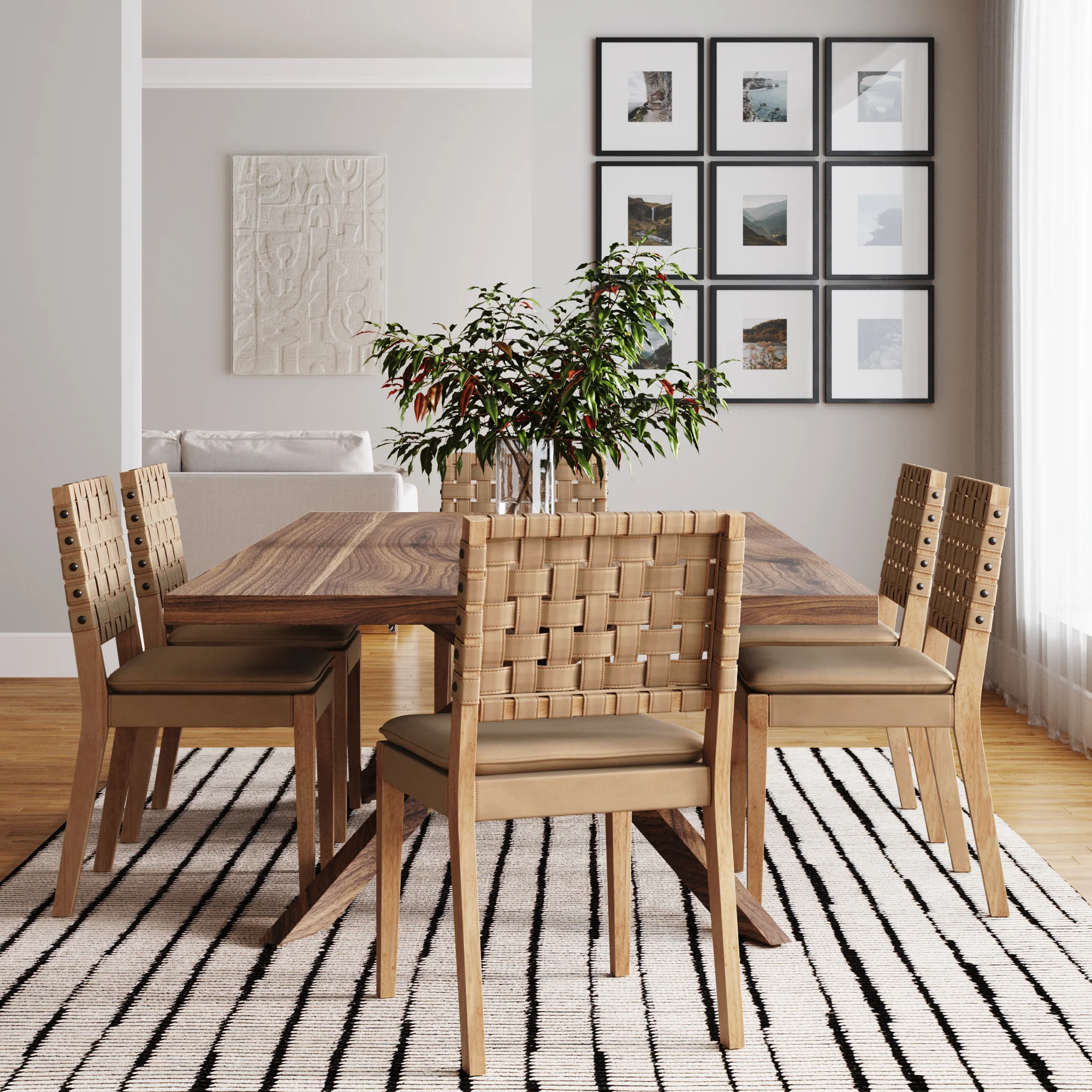 Faux Leather Dining Chairs Light Brown (Set of 6) - Image 2