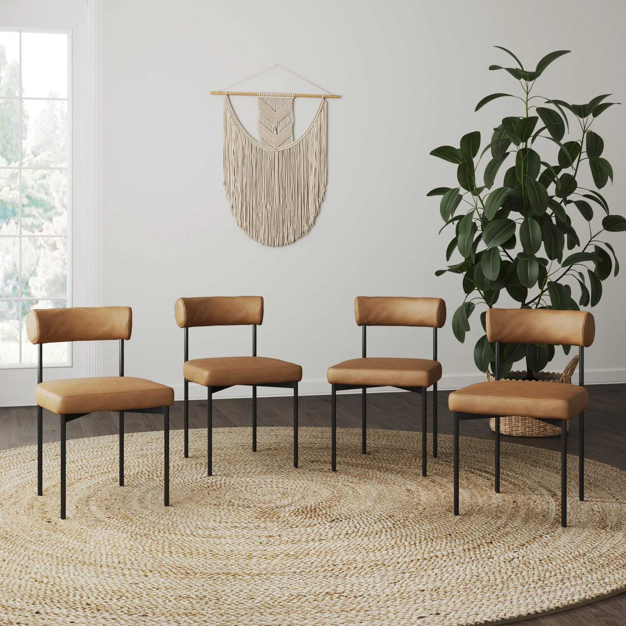 Faux Leather Modern Dining Chairs (Set of 4) - Image 2
