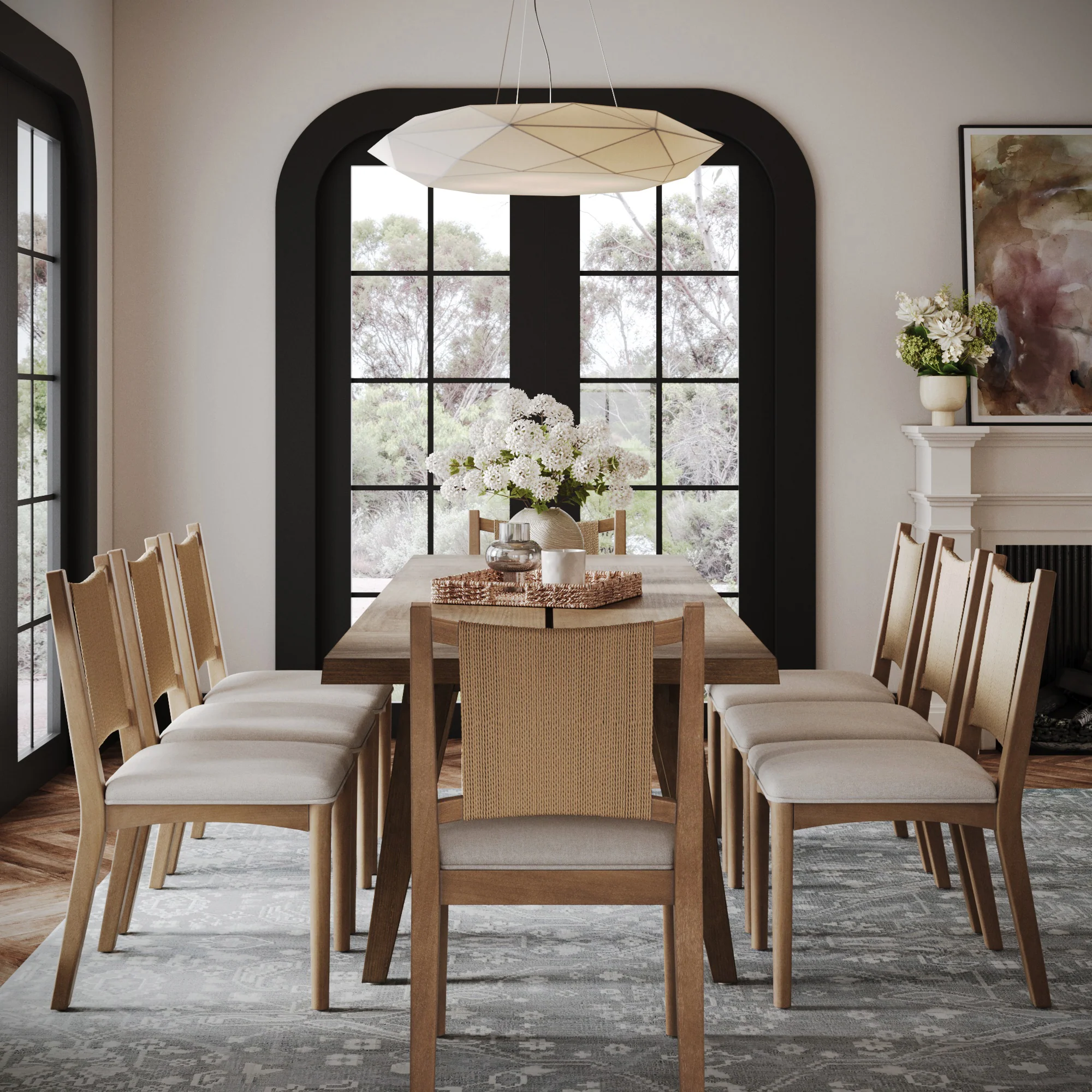 Modern Farmhouse Mango Wood Table Extension Light Brown - Image 2