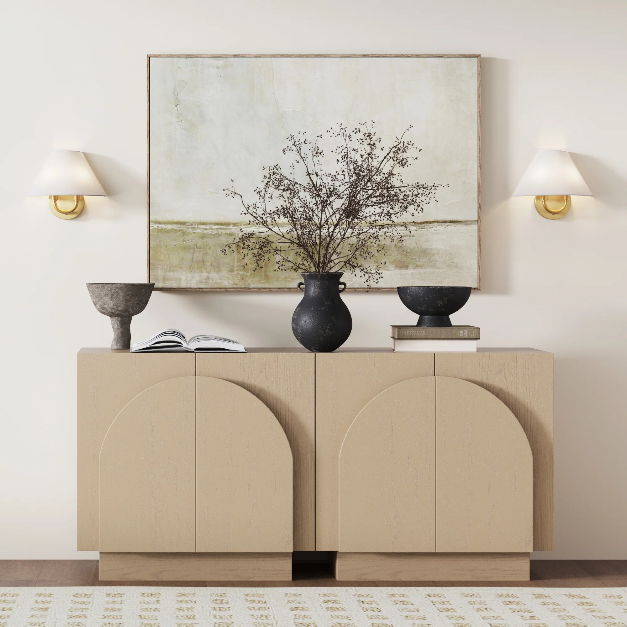 Modern Farmhouse Wall Light with Linen Shade (Set of 2) - Image 2