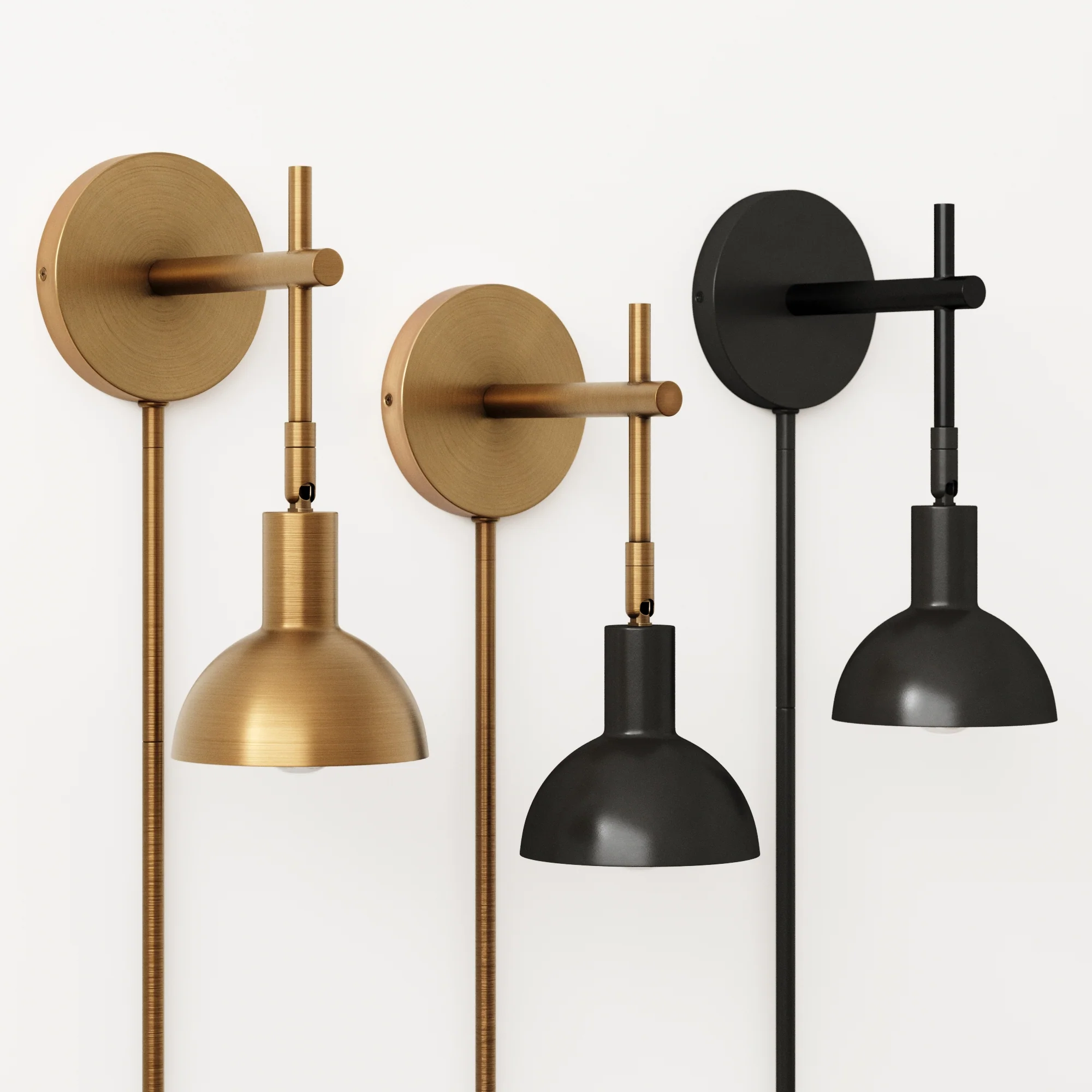 Plug-In Adjustable Metal Wall Light Black Brass - Image 6