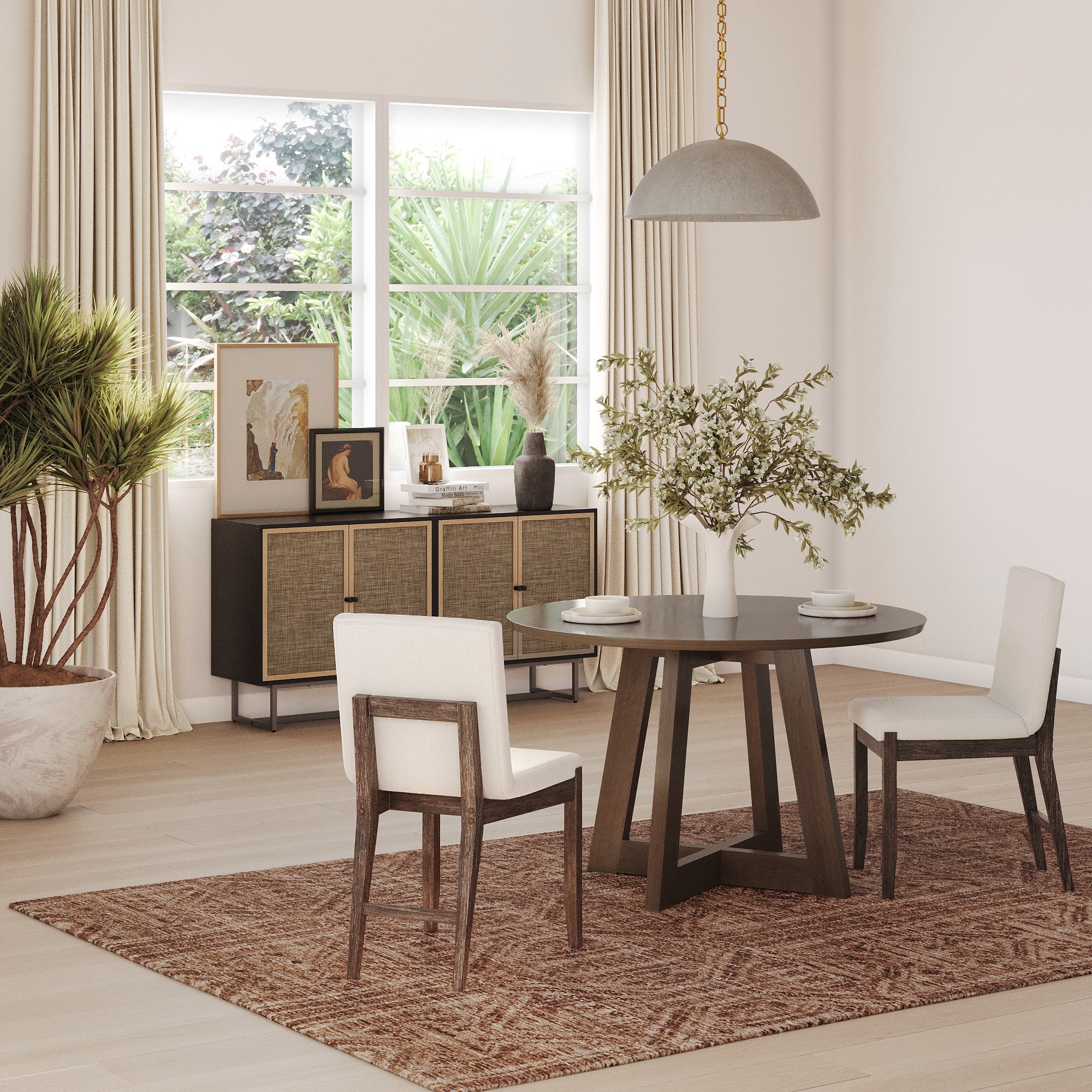 Exposed Back Dining Chairs Dark Brown (Set of 2) - Image 2