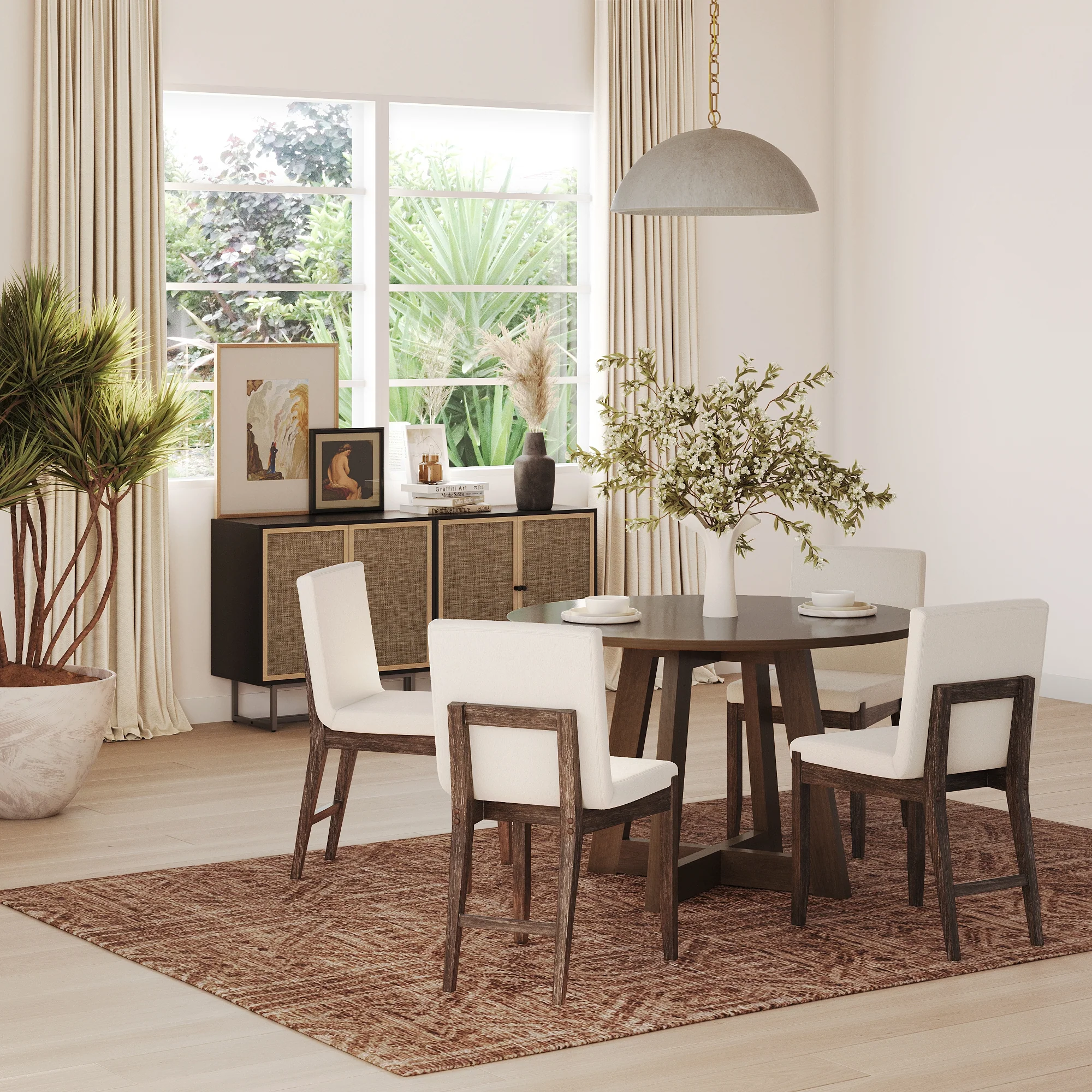 Exposed Back Dining Chairs Dark Brown (Set of 4) - Image 2