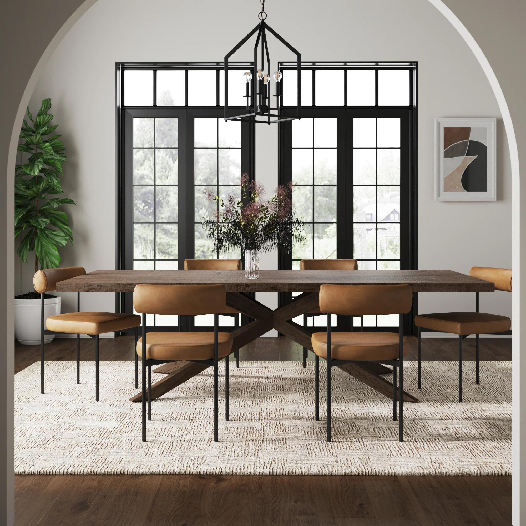Faux Leather Modern Dining Chairs (Set of 6) - Image 2