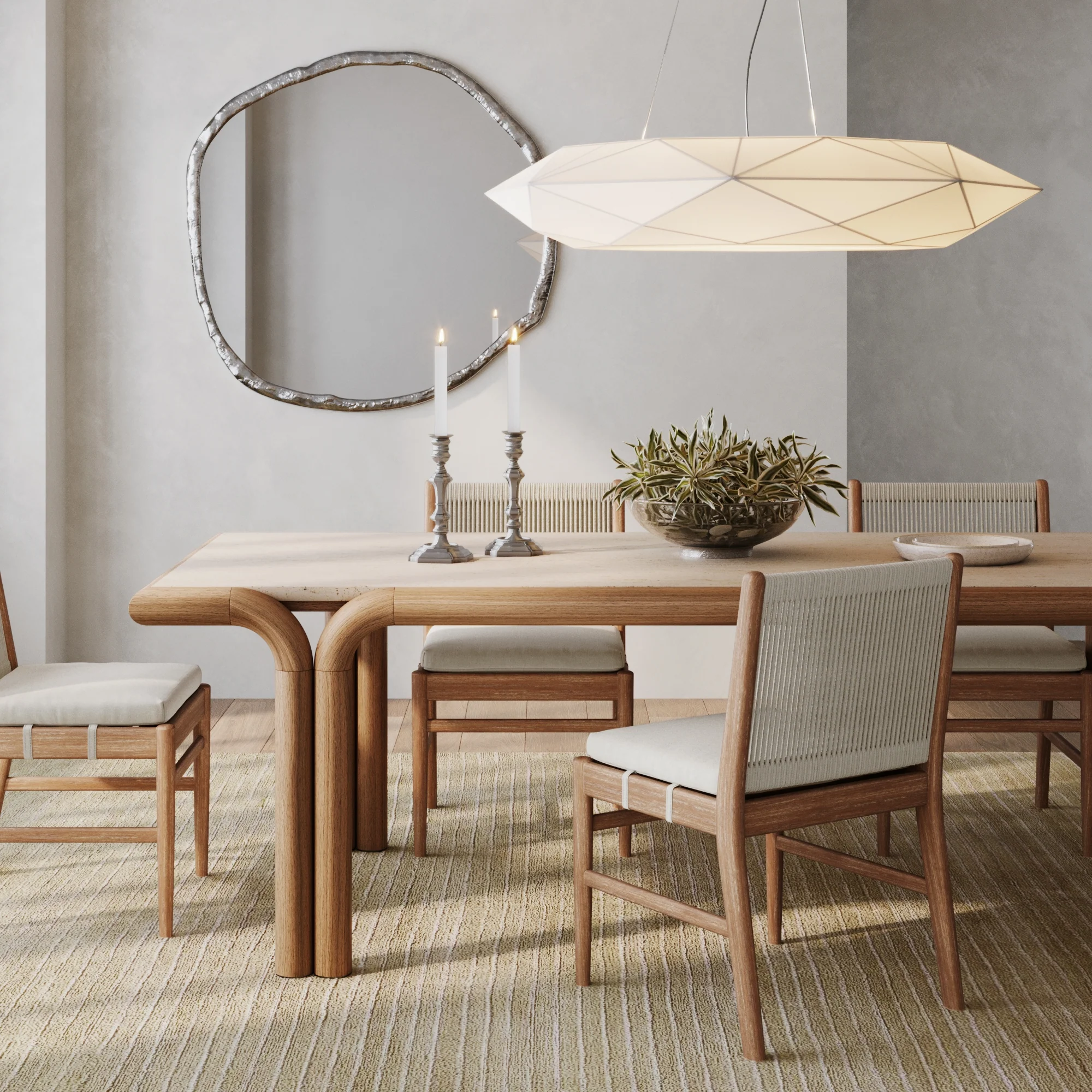Woven Rope Back Dining Chair Brushed Light Brown (Set of 6) - Image 2